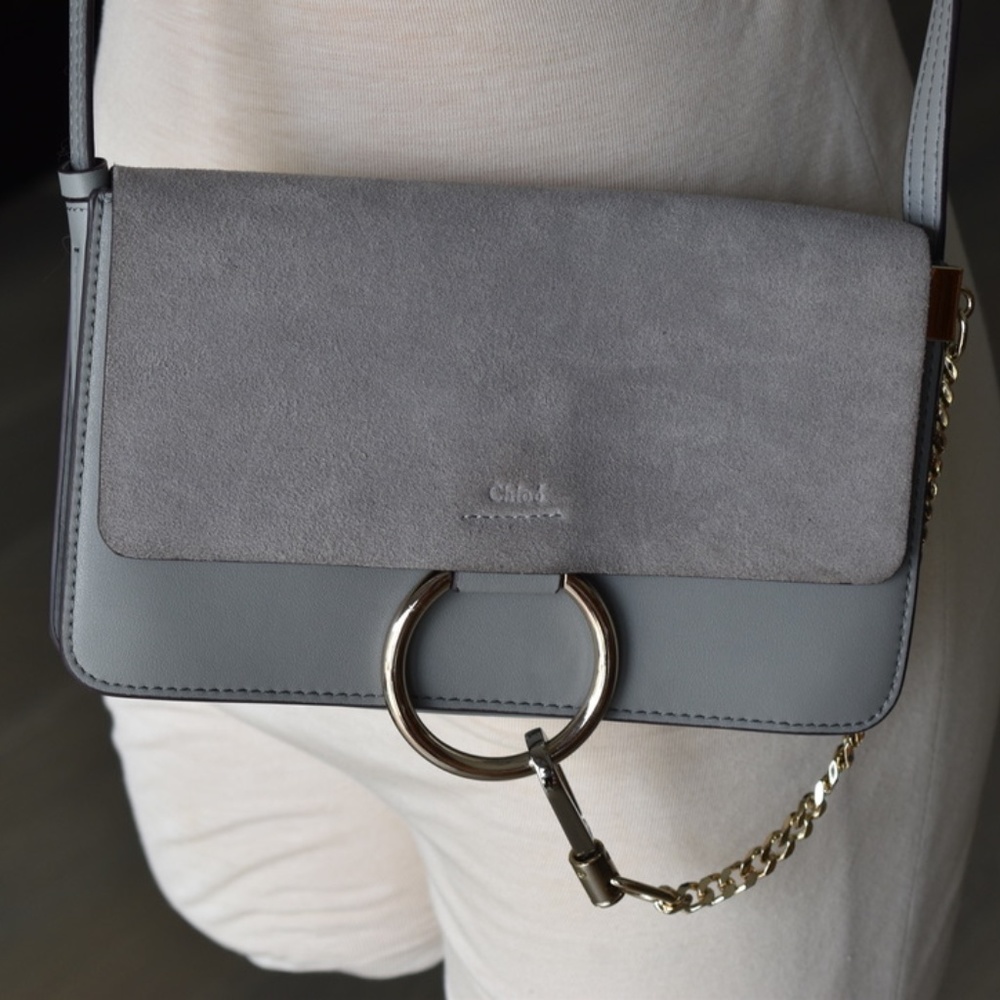 Chloe Small Faye Leather & Suede Cross Body Bag